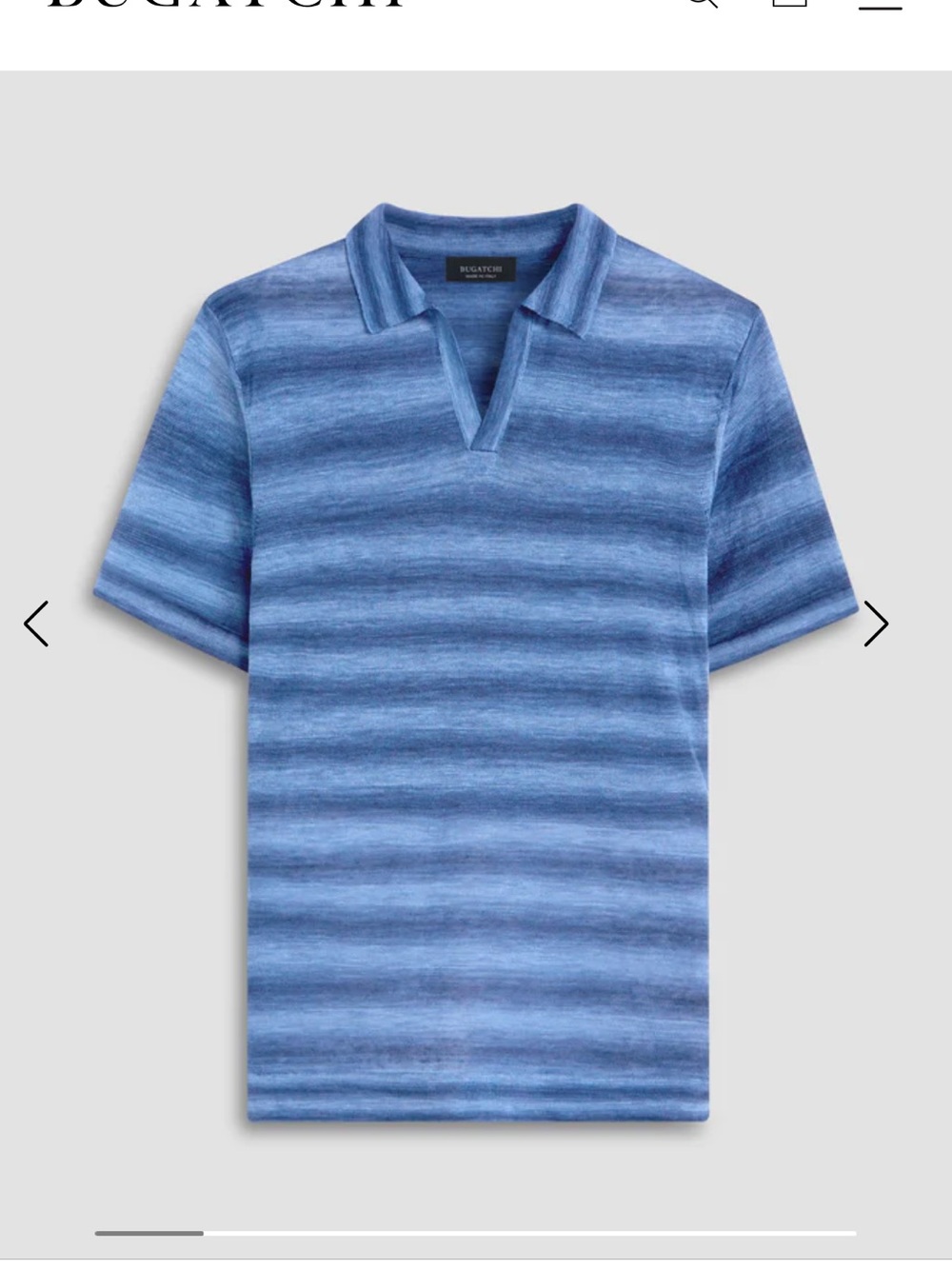 Bugatchi Blue Gradient Stripe Short-Sleeve Polo